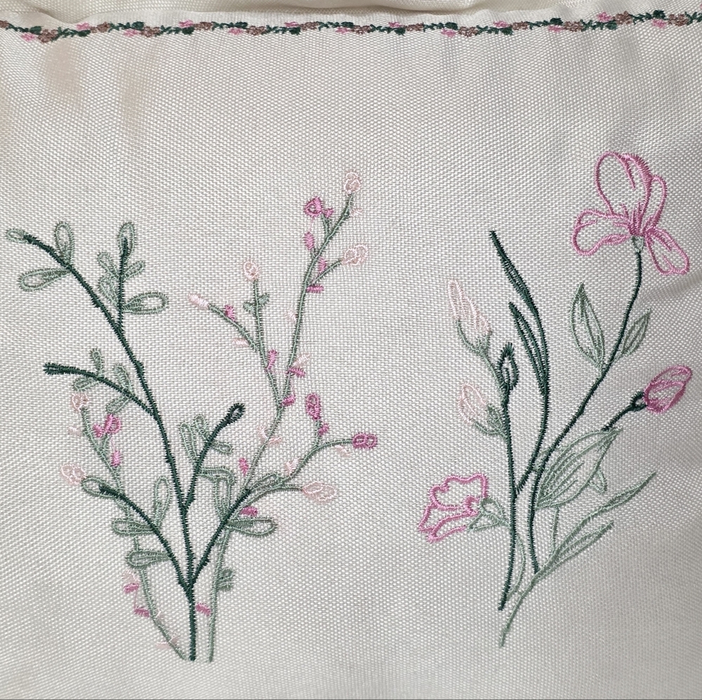 Rachel Zoe x Geneva Home Fifth Avenue Floral Embroidered Linen Accent Pillow - Picture 4 of 8
